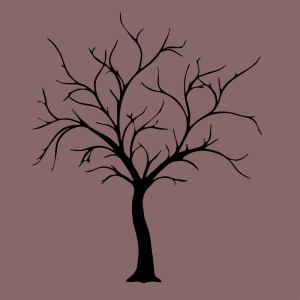 طرح لایه باز وکتور درخت بدون برگ در زمستان