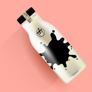 طرح لایه باز وکتور بطری شیر با کیفیت بالا
